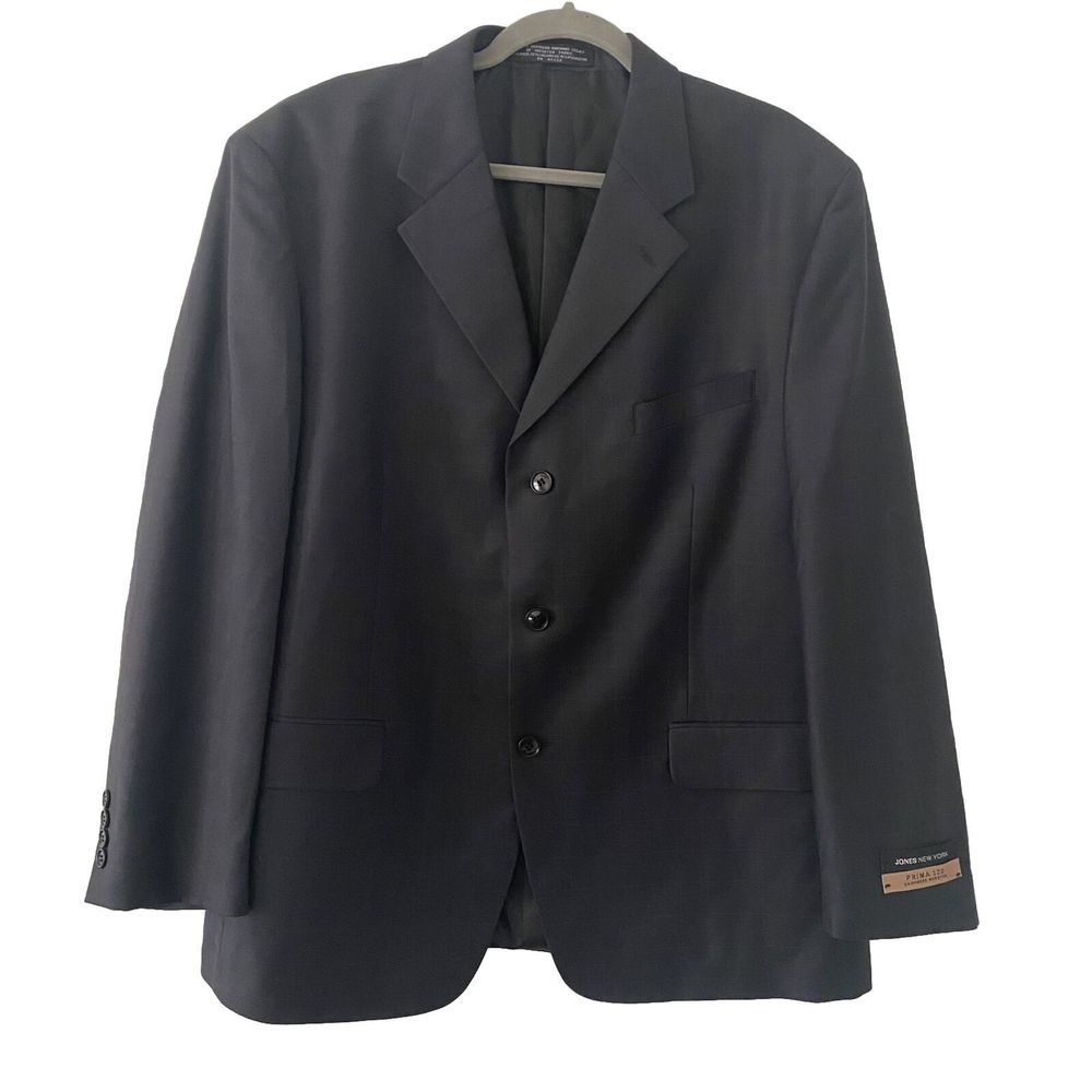 Jones New York Prima 120 Wool Blend Three Button Suit Jacket Sport Coat 44